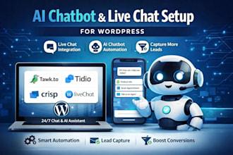 setup tawk, tidio, crisp, livechat or ai chatbot for wordpress website