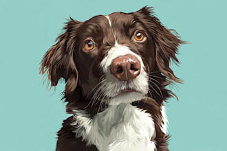 make a beautiful vector pet portrait for you