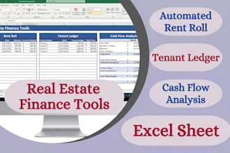 create expense tracker, rent roll, tenant ledger and cash flow spreadsheet