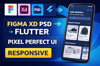 convert figma, xd or PSD to responsive flutter app