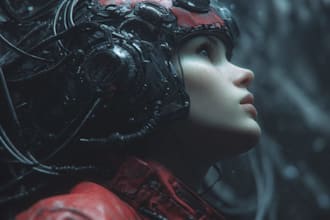 make a illustration of futuristic cyberpunk art