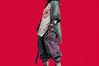 create cyberpunk character art