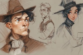 draw sketches with your character