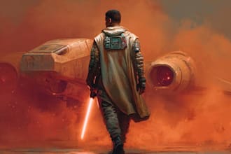 create epic sci fi and star wars inspired content, stories, or scripts