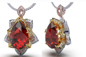 design a 3d jewelry cad pendant ready for 3d printing and casting