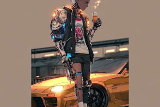 draw cyberpunk characters and scifi illustrations