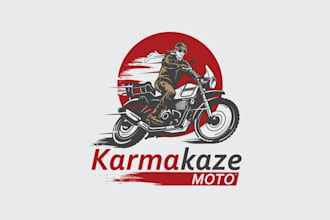 design a clean and modern motorcycle rider logo