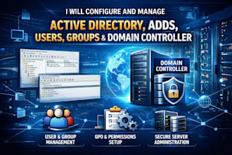 provide windows server and active directory configuration support