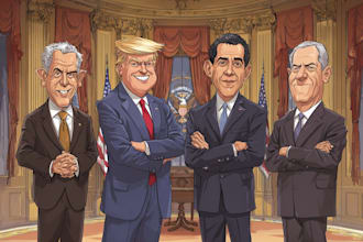 make humorous political cartoon caricature illustration