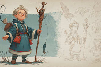 draw children illustration, fantasy character design