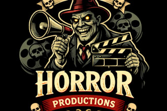design high quality horror film vintage logo with t shirt design