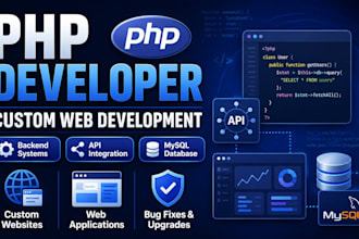 be your full stack PHP developer for custom website development