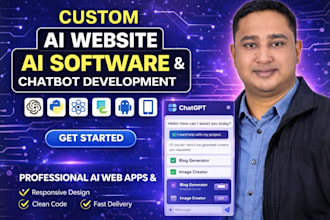 develop ai web apps, websites, chatbots and custom ai software