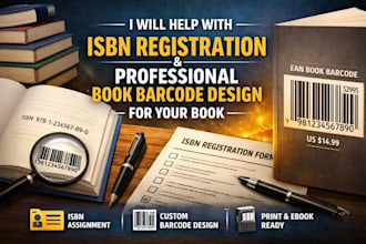 help with isbn registration and professional book barcode design for your book