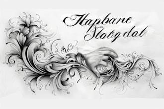 create lettering, script, calligraphy tattoo designs