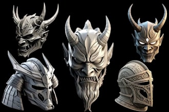 sculpt 3d mask 3d cosplay helmet model 3d helmet 3d mask cosplay model printing