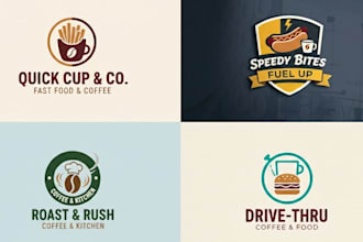 do professional coffee shop, cafe logo design with copyrights