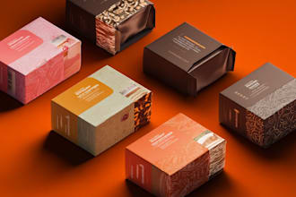 make elegant product label, box package, pouch bag design for brand