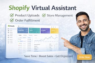 handle shopify product uploads, orders and store management