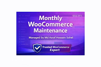 provide monthly woocommerce maintenance and support