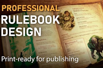 design a professional rulebook for your board game or tabletop rpg