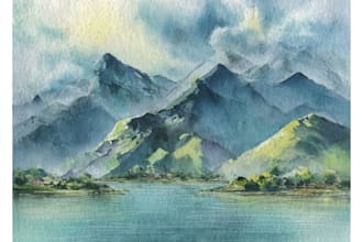 paint landscapes in watercolor