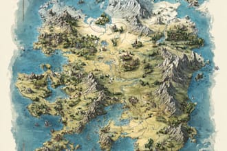design a fantasy map illustration