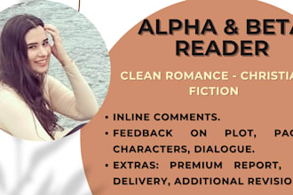alpha and beta reader for christian fiction and clean romance