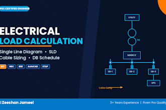 do electrical load calculation, sld and cable sizing