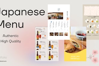 design authentic japanese menu for your restaurant