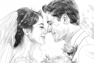custom line art portraits of couples, weddings and families