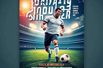 design soccer or football flyers, posters, and banners