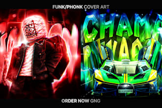 create pro phonk, funk cover art in 24 hours