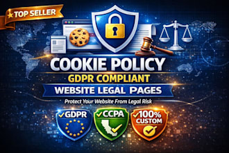write gdpr compliant cookie policy, terms and conditions, and legal pages