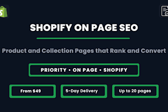 optimize shopify product and collection page for on page SEO
