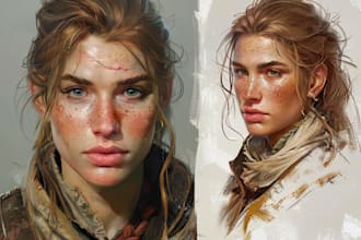 illustrate unique portraits and characters
