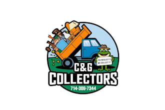 create graceful and fantastic dump truck logo design