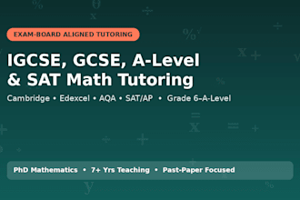 tutor igcse, gcse, a level, and sat math