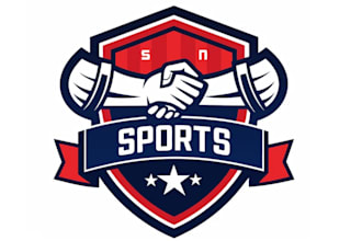 design sports logo in badge, monogram and shield style