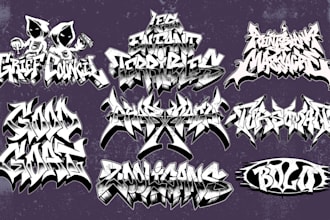 create raw hardcore or metal band or brand logo