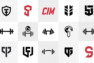 create a modern fitness and gym logo design