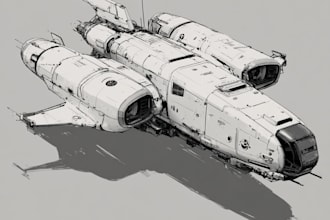 draw a spaceship concept art and illsutration for you