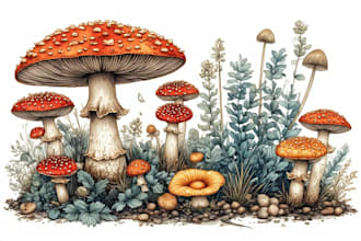 craft captivating fungi and botanical art