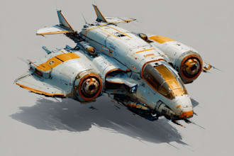 draw custom spaceship and sci fi illsutration for you
