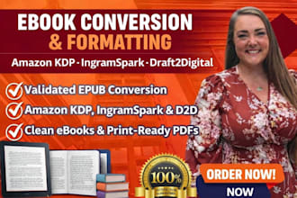 format print convert validated epub ebook amazon KDP ingramspark draft2digital