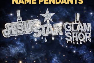 design custom hip hop iced out name pendant 3d cad ready for casting