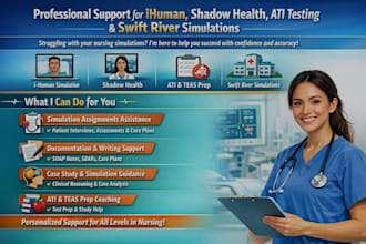 do ihuman assessments, shadow health assessments, ati teas and simulations