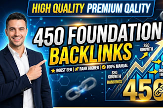 high quality premium quality 450 foundation backlinks