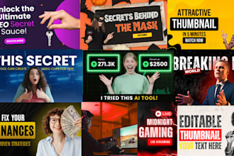 design modern eye catchy youtube thumbnails