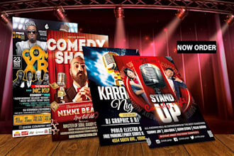 do comedy , stand up comedy flyer and poster within 8hr by god